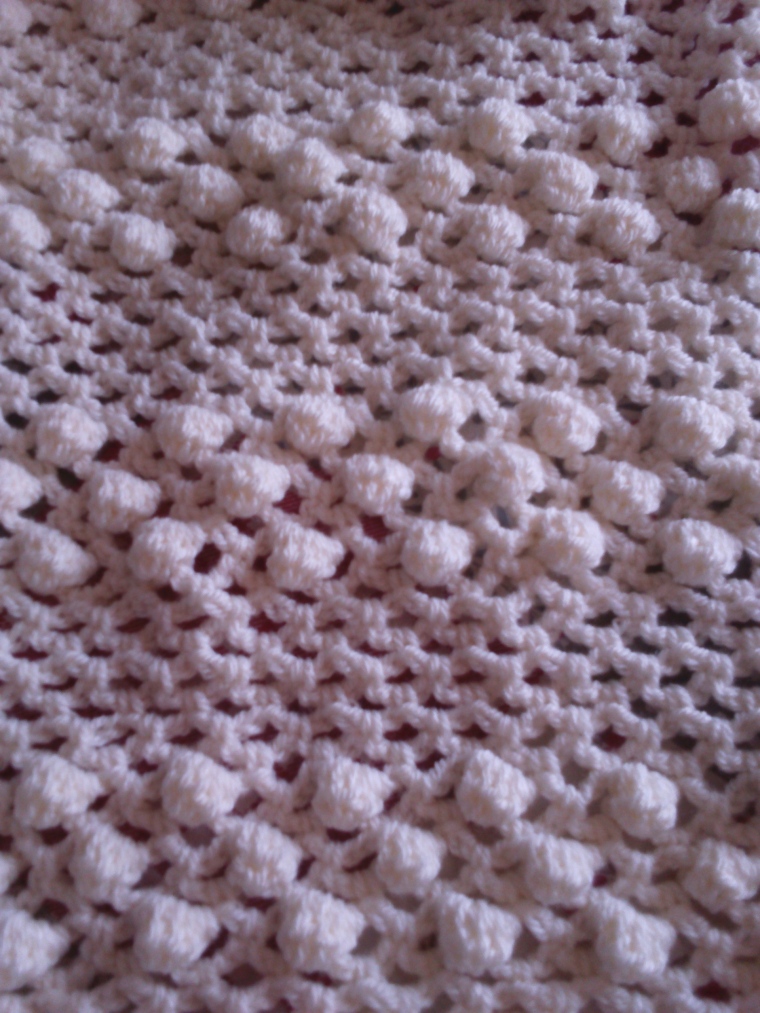 crochet baby blanket, popcorn stitch