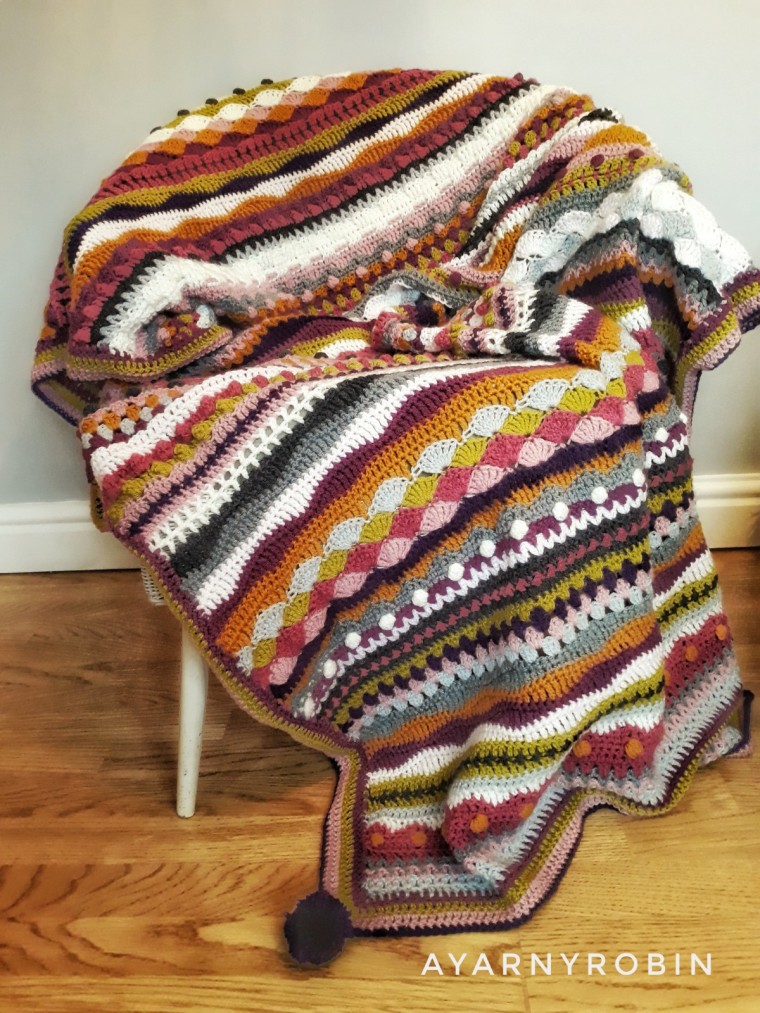mixedstitch crochet blanket