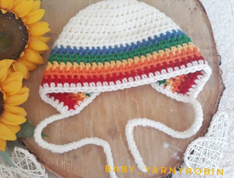 rainbow baby bonnet